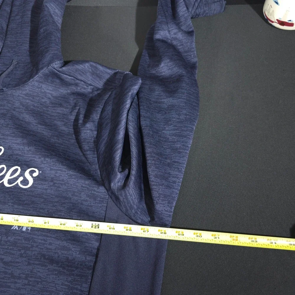 New York Yankees Mens 2XL Navy Blue MLB Authentic Hoodie Space Dye 2390 Majestic